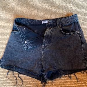 Zara grey wash jean shorts